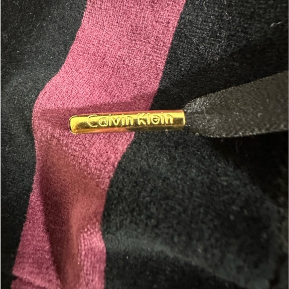 NWT CALVIN KLEIN VELOUR WOMENS BLACK AND PURPLE STRIPE ZIP JACKET Sz L - Picture 5 of 13